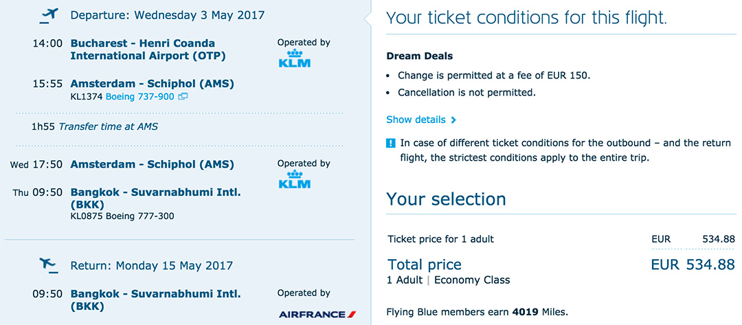 Promo Air France KLM. Tarife cu pana la 40% mai mici 5 bkk-535